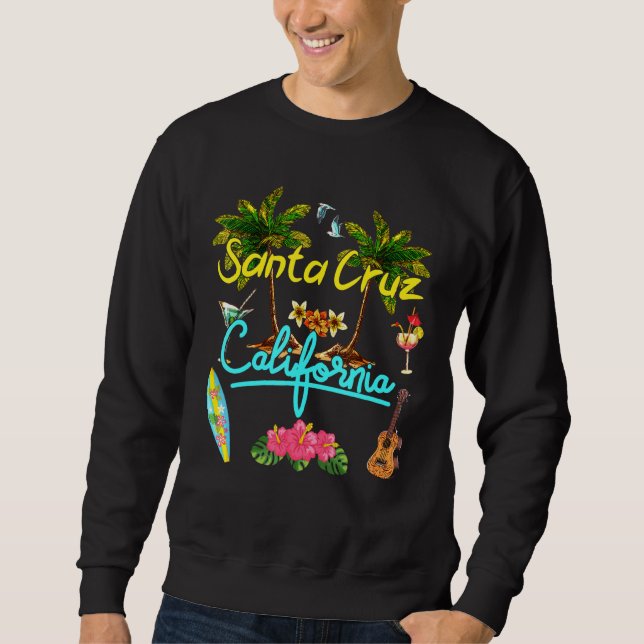Sweatshirt Père Noël Cruz California Beach Summer Palm Sun Se (Devant)