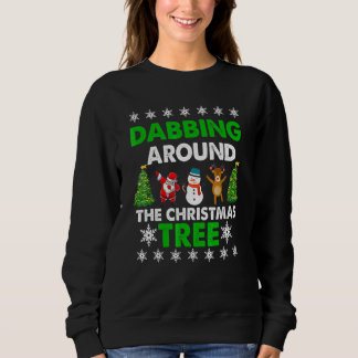 Sweatshirt Père Noël dabbing Bonhomme de neige Renne autour d