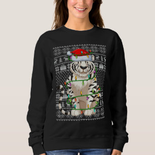 Sweatshirt Père Noël de lumières de Noël de style pull moche 