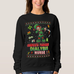 Sweatshirt Père Noël Dialyse préférée Infirmière Dabbing Elf 