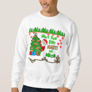 Sweatshirt père Noël dit Avoir été Nauti ou Noël Nice