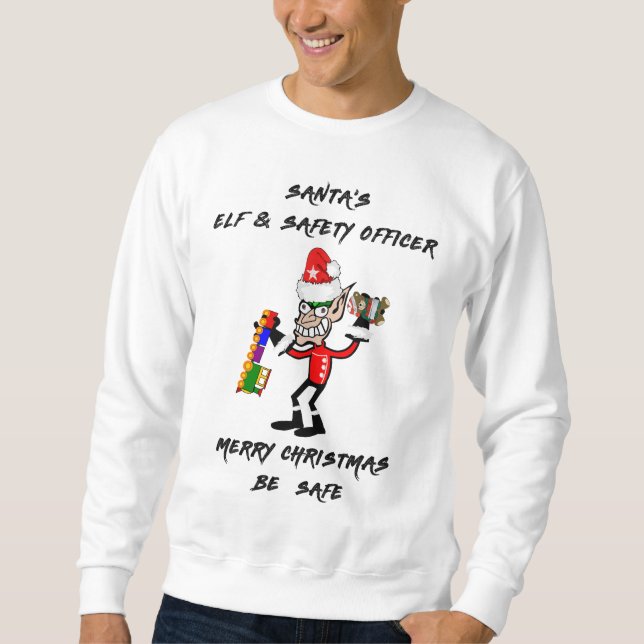 Sweatshirt Père Noël Elf Et Agent De Sécurité | Joyeux Noël (Devant)