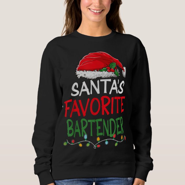 Sweatshirt Père Noël Favori Bartender Noël Père Noël t (Devant)