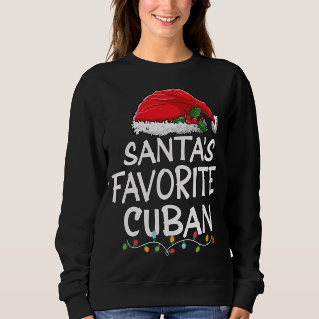 Sweatshirt Père Noël Favori de Noël cubain Noël arbre Père No (Devant)
