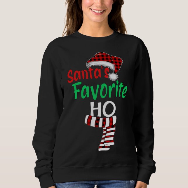 Sweatshirt Père Noël Favori Ho Funny Noël Père Noël Red Plai (Devant)