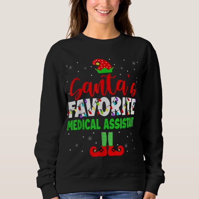 Sweatshirt Père Noël Favori Médicale Assistant Noël Light (Devant)