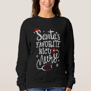 Sweatshirt Père Noël Favori Nicu Nurse Xmas Light Santa Hat C
