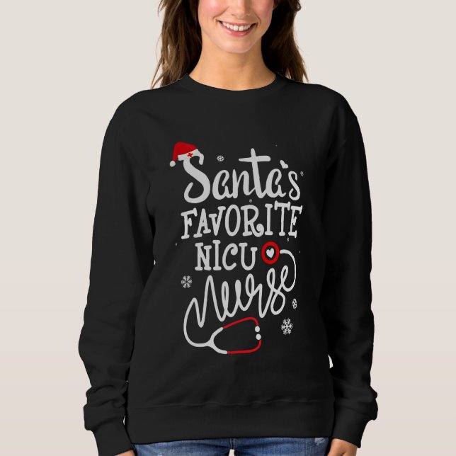 Sweatshirt Père Noël Favori Nicu Nurse Xmas Light Santa Hat C (Devant)