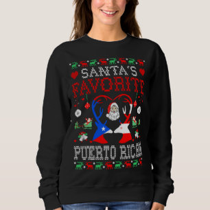 Sweatshirt Père Noël Favori Puerto Rican Noël Cadeau Vilain V