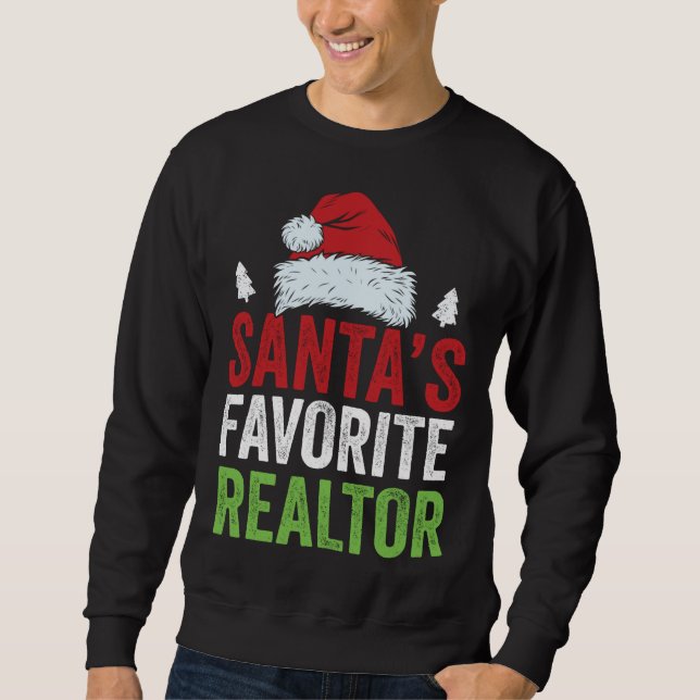 Sweatshirt Père Noël Favori Realtor Noël Chemise Funny Xma (Devant)