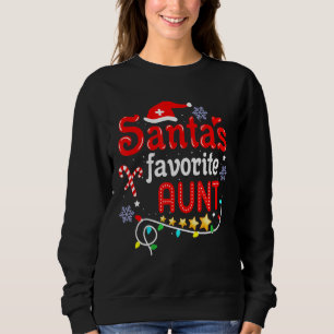 Sweatshirt Père Noël Favori Tante Noël Lumière Chapeau Noël
