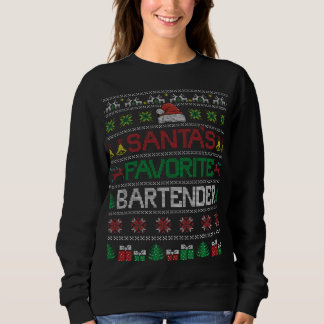 Sweatshirt Père Noël Favorite Bartender Ugly X-mas Sweater Ca