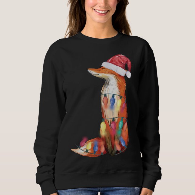 Sweatshirt Père Noël Fox illuminations de Noël Fox Lover Noël (Devant)