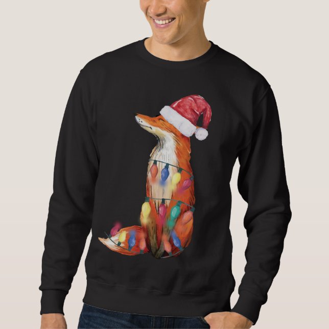 Sweatshirt Père Noël Fox illuminations de Noël Fox Lover Noël (Devant)