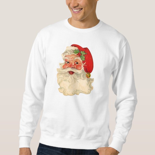 Sweatshirt Père Noël gai mignon antique (Devant)