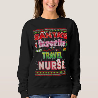 Sweatshirt Père Noël Infirmière de voyage préférée Noël Santa