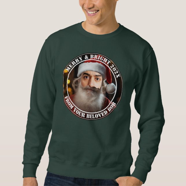 Sweatshirt Père Noël instantanée ! Ajoute juste ton visage. (Devant)