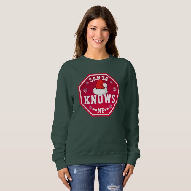 Sweatshirt Père Noël me connaît (Devant entier)