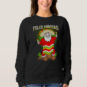 Sweatshirt Père Noël mexicain Feliz Navidad Ugly Christmas S