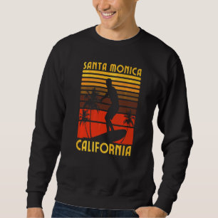 Sweatshirt Père Noël Monica California Beach Surf Vacances d'
