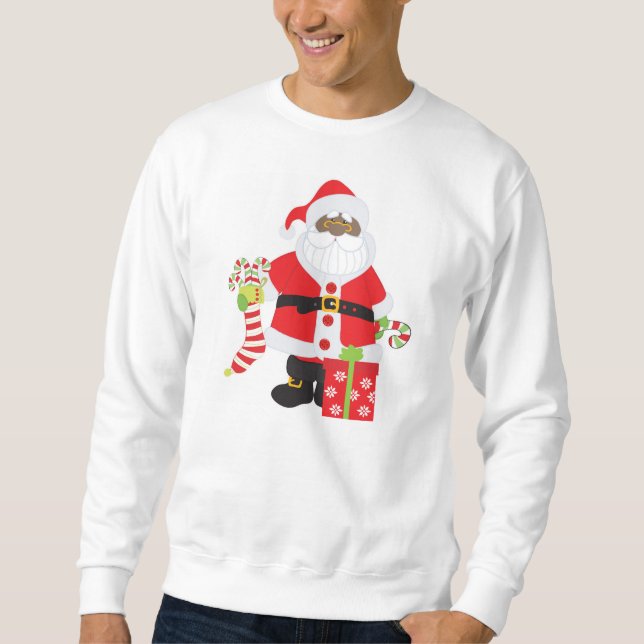 Sweatshirt Père Noël noir (Devant)