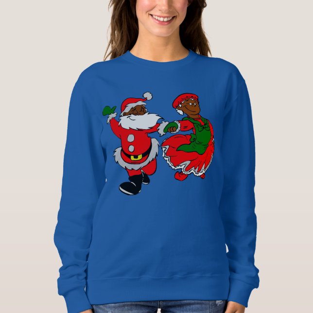 Sweatshirt père Noël noire mme claus (Devant)