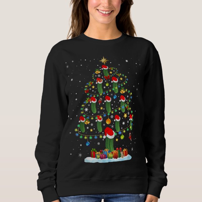 Sweatshirt Père Noël Pickle Christmas Tree Lights Drôle Pickl (Devant)