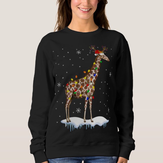 Sweatshirt Père Noël Reindeer Giraffe Xmas Light Père Noël Re (Devant)