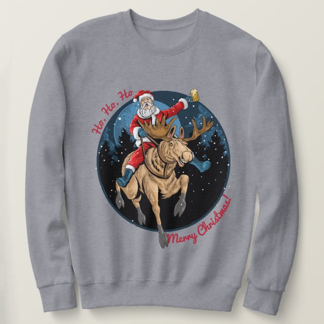 Sweatshirt Père Noël Riant À L'Oie (Design devant)