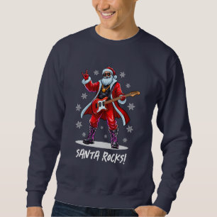 Sweatshirt Père Noël Rocks ! Funny Père Noël jouant de la gui
