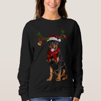 Sweatshirt Père Noël Rottweiler rennes Noël clair