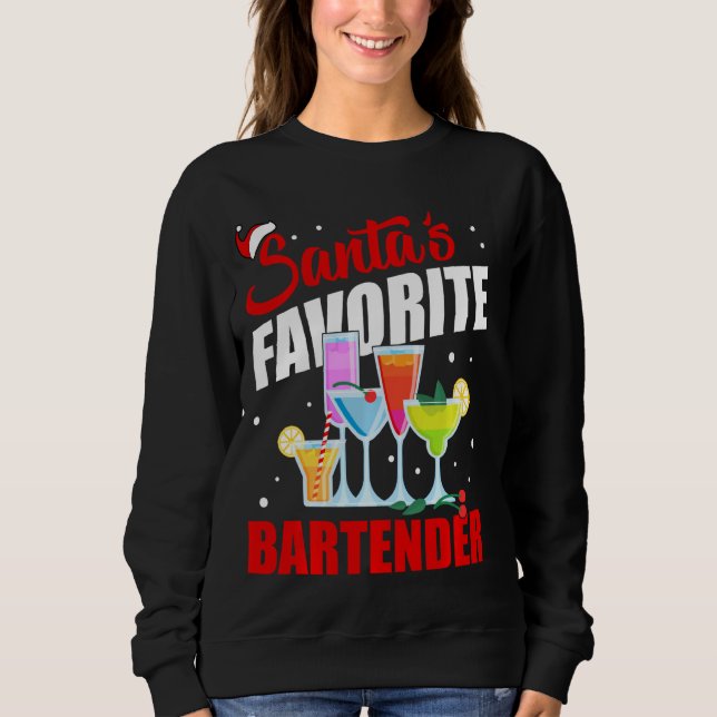 Sweatshirt Père Noël S Favori Bartender Funny Noël Noël (Devant)
