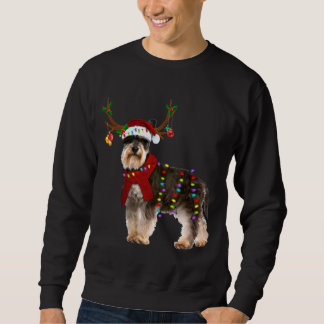 Sweatshirt Père Noël Schnauzer rennes Noël clair