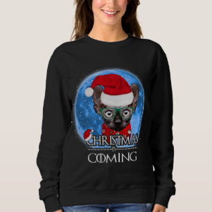 Sweatshirt Père Noël Sphynx Chat Joyeux Noël Arrive Drôle X
