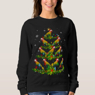 Sweatshirt Père Noël Sun Conure Birds Christmas Tree Lights P