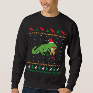 Sweatshirt Père Noël T-Rex Manger Dinosaure Rindeer Dinosaur 