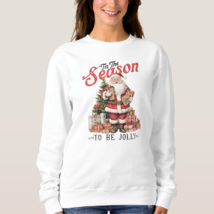 Sweatshirt Père Noël vintage et sapin de Noël