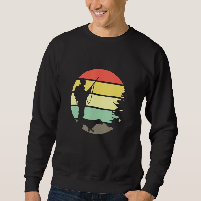 Sweatshirt Permis de chasse Retro Chasseur de coucher de sole (Devant)