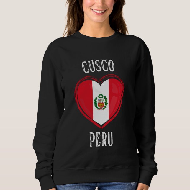 Sweatshirt Pérou Drapeau Coeur Cusco City (Devant)