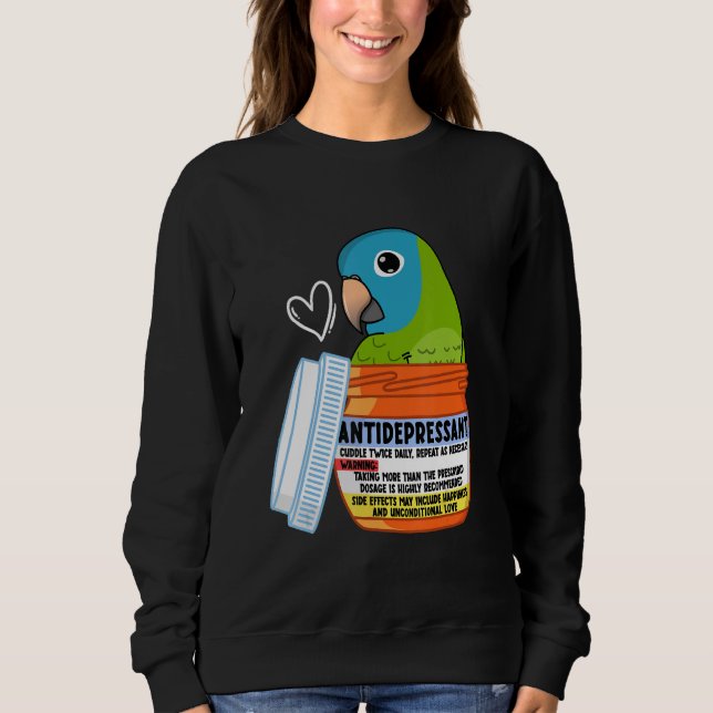 Sweatshirt Perroquet Antidépresseur Mignon I Conure à Couronn (Devant)