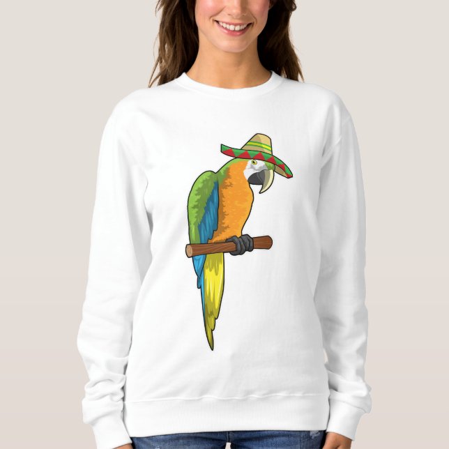 Sweatshirt Perroquet avec casquette de paille (Devant)