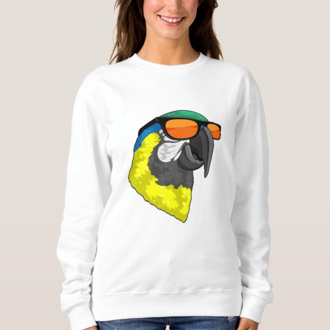 Sweatshirt Perroquet avec lunettes de soleil (Devant)