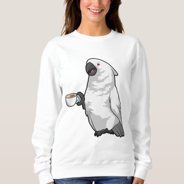 Sweatshirt Perroquet avec tasse de café (Devant)