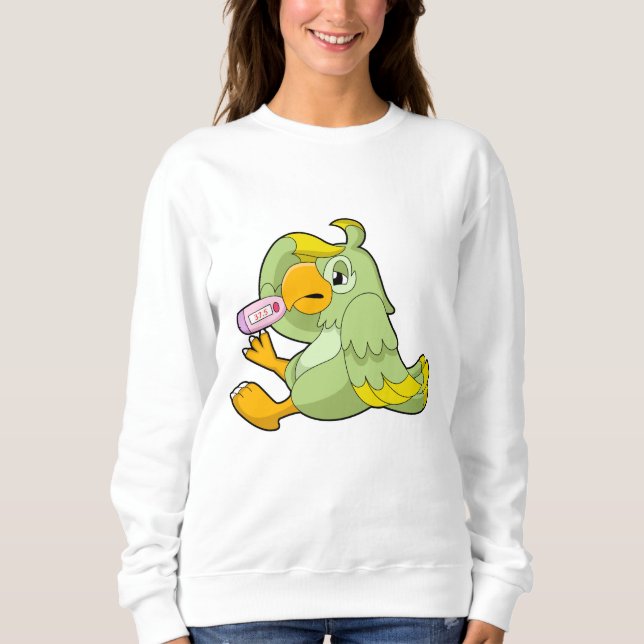 Sweatshirt Perroquet avec thermomètre clinique (Devant)