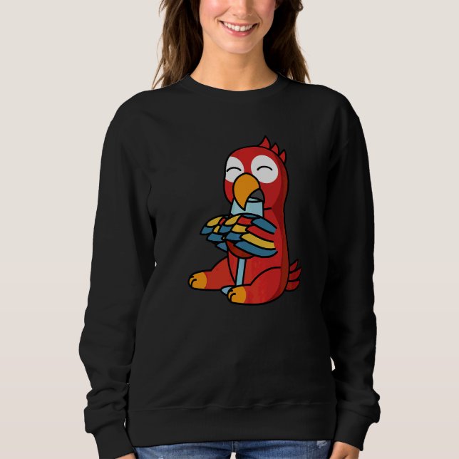 Sweatshirt Perroquet buvant du vin animal de compagnie (Devant)
