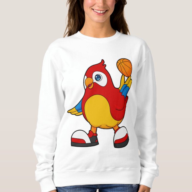 Sweatshirt Perroquet comme joueur de basket-ball avec basket- (Devant)