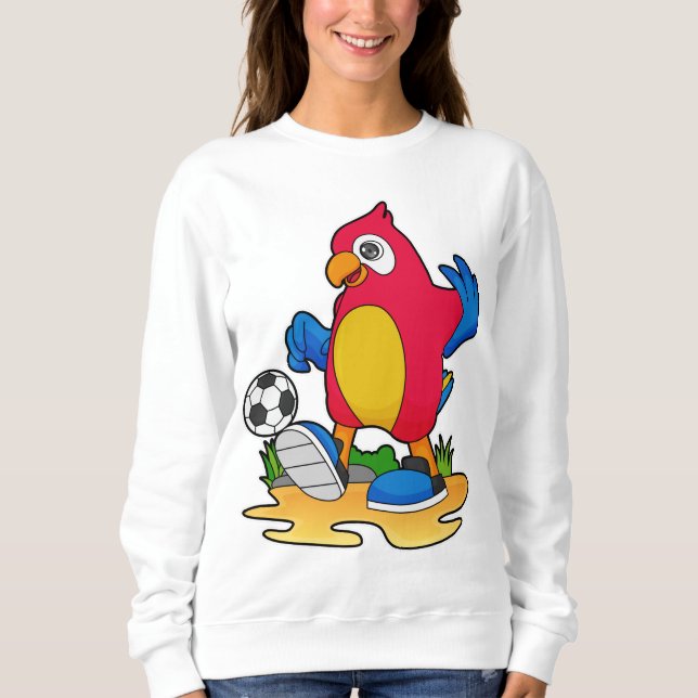 Sweatshirt Perroquet comme joueur de football avec Soccer (Devant)
