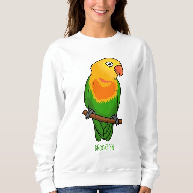 Sweatshirt Perroquet de caricature mignon lovebird (Devant)