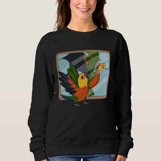 Sweatshirt Perroquet & Dragon Reflection I Conure Jenday  1 (Devant)