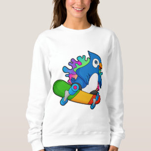 Sweatshirt Perroquet en tant que skate avec skateboard